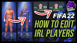 How To EDIT Real Players STATSRATINGCLOTHING In FIFA 22 [upl. by Hayalat561]