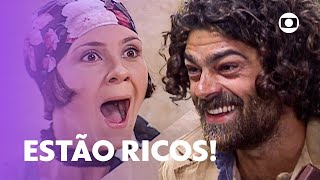 Catarina e Petruchio encontram as apólices estão ricos  O Cravo e a Rosa  TV Globo [upl. by Anawek]