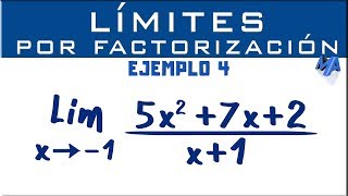 Solución de límites por factorización  Ejemplo 4 [upl. by Kumar]