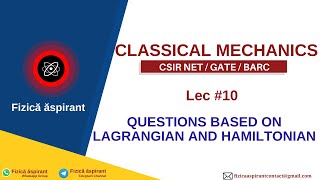 Questions based on Lagrangian and Hamiltonian  Classical Mechanics [upl. by Leidag]