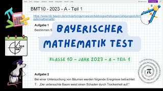 Bayerischer Mathematik Test Jgst10  2023  A  Teil 1 [upl. by Odlanar]