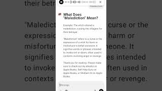 What Does quotMaledictionquot Mean [upl. by Craddock]
