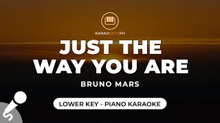 Just The Way You Are  Bruno Mars Lower Key  Piano Karaoke [upl. by Benetta372]