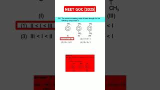 neet organic previous year questions acidic basic strength goc iupac nomenclature inductive effect [upl. by Crista]