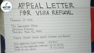 How to Write An Appeal Letter for Visa Refusal  Writing Practices [upl. by Aer]