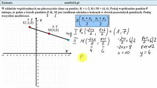 Egzamin ósmoklasisty Zadanie 24 Środek odcinka  MatFiz24pl [upl. by Kiel]