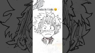 How to draw Deku in 10 sec 10 min 1 hr 😱 shorts anime drawing deku [upl. by Kind]