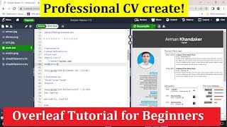 Overleaf Tutorial for Beginners Create a CV  Latex Overleaf Tutorial [upl. by Aba]