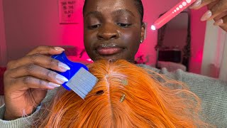 ASMR Lice Check 🔎 plucking scalp scratching brushing amp lice comb [upl. by Wilow]