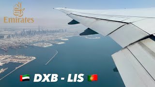 EMIRATES B777300ER Take Off Dubai International  DXB 🇦🇪  Destination Lisbon Portugal 🇵🇹 [upl. by Otti]