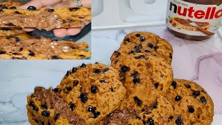 Chocolate Chips Nutella Cookies Recipe  Eggless Cookies Recipe  Nutella Recipe Its Juhi [upl. by Ethe]