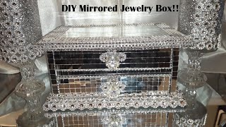 DIY Glam Mirrored Jewelry Box  DIY Glam Home Ideas  DIY Upcycled Décor Ideas [upl. by Keithley]