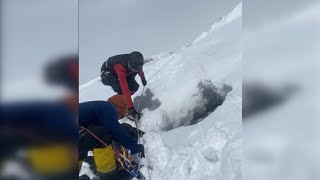 Sherpa Crevasse Fall · Rescued by Fellow Sherpas [upl. by Aisital166]