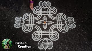 Easy Padi Kolam Design with 5x3x3 dots  Simple Padi Kolam  Beautiful Rangoli  Padi kolam Muggulu [upl. by Grimona]