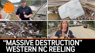 quotMassive Destructionquot Western North Carolina Reeling from Helene [upl. by Rosinski987]