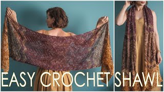 How to Crochet an Easy Beginner 1Row Repeat Ripple Shawl Scarf or Blanket Undulation [upl. by Inaleon]