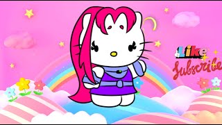 How to Draw Hello Kitty Starfire drawing and coloring video drawtube28 [upl. by Notecnirp277]