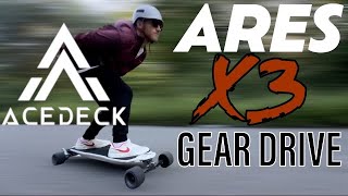 ACEDECK ARES X3 GEAR DRIVE electric skateboard review [upl. by Liz931]