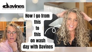 New Wash Day FAV  Curly Wavy Hair Routine using Davines [upl. by Amr]