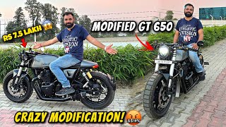 INDIA Most Loaded Continental GT 650 EVER 😱  Custom Modified GT 650 with Loud Akrapovic Exhaust🤬 [upl. by Ibbison]