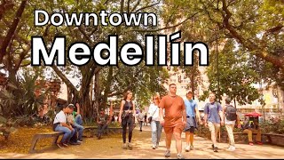 MEDELLIN CENTRO Walking Downtown Parque Bolivar y Junin [upl. by Arissa]