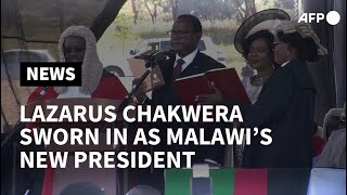 Malawis new president Lazarus Chakwera is sworn in  AFP [upl. by Nonnairb981]