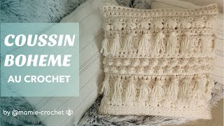 Comment faire UN COUSSIN BOHEME AU CROCHET tuto mamiecrochet [upl. by Barthelemy]