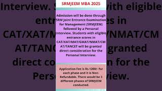 SRMJEEM 2025 Application Form Open SRM University srmchennai srmuniversity mba2025 mba srm mba [upl. by Odraccir]