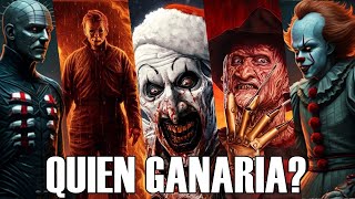 ART EL PAYASO VS Otros Villanos del Terror Pennywise Pinhead Freddy krueger Michael Myers [upl. by Nnayllas]