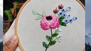 RAMITO DE FLORES BORDADAS PASO A PASO embroidery bordado [upl. by Nodroj]