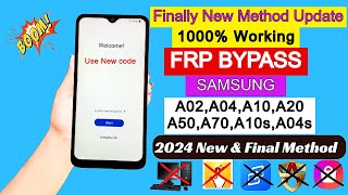 Finally New Method 🔥 2024  Samsung Frp Bypass A02A04A10A20 Without Pc  Google Account Remove [upl. by Noj890]