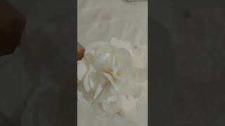 White Rose making with tissue papers flowerrangoli flowergarden whiteroses music paperpeony [upl. by Oicnedif]