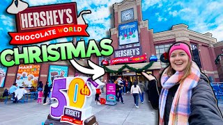 Christmas at Hersheys Chocolate World Holiday Chocolate Merch and Experiences [upl. by Cordelie]