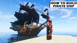 Minecraft How to Build a Pirate Ship Tutorial🚢 [upl. by Ennyletak]