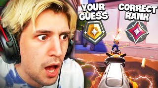 THIS GUY IS TERRIBLE  xQc Tries to Guess The Rank [upl. by Orlanta93]