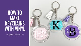 ACRYLIC KEYCHAIN TUTORIAL CRICUT WITH VINYL NOT PAINTED  How to make keychains with Cricut [upl. by Ehcar]