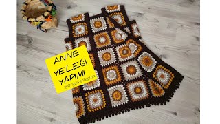 İp kesmeden kolay yelek yapımı ✨Kolay Yelek MOTİFLİ YELEK YAPIMI 🤎Anne yeleği🤎patterned vest making [upl. by Sivatnod]