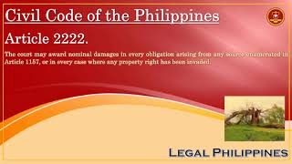 Civil Code of the Philippines Article 2222 [upl. by Davon]