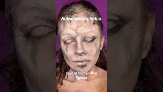 Makeup inspired by phobias automatonophobia fear of human like figures creativemakeup [upl. by Heady]