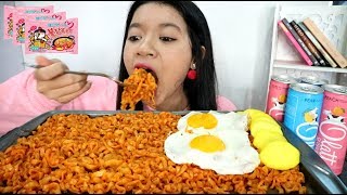 MUKBANG SAMYANG CARBONARA carbolatte [upl. by Clava650]