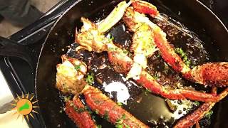 Baked Crab Legs  No Butter Cast Iron [upl. by Ahkeber]