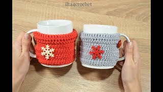 Jak zrobić szydełkiem ubranko sweter na kubek  ilta4crochet [upl. by Myrtia]