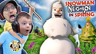 HELLO NEIGHBOR CHRISTMAS MOD Snowmen in APRIL Amazing Frog Teleport FGTEEV Duddz amp Shawn [upl. by Ecirp114]