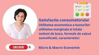 Microeconomie Utilitatea economica Marginala si Totala meditatiieconomie microeconomie [upl. by Latsyk955]