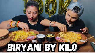 Eating Hyderabadi Veg amp Paneer Dum Biryani By Kilo  ​⁠YashalsMukbang [upl. by Huckaby147]