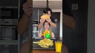 Yes or No Create French Fries Challenge feat PANDAGIRLOFFICIAL shorts [upl. by Velick]