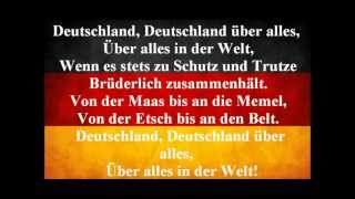 German National Anthem  Deutschland Uber Alles With Lyrics [upl. by Tecu879]