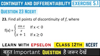 ex 51 q23 class 12  continuity and differentiability class 12 ex 51 q23  class 12 chapter 5 [upl. by Oirretno]