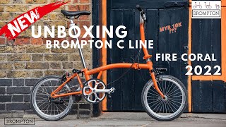 Unboxing Brompton C Line Folding Bike Fire Coral 2022 [upl. by Ettener]