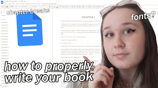 HOW TO SET UP YOUR BOOK MANUSCRIPT💻✨googleword doc tools and tips structure novel chapters tutorial [upl. by Negeam]